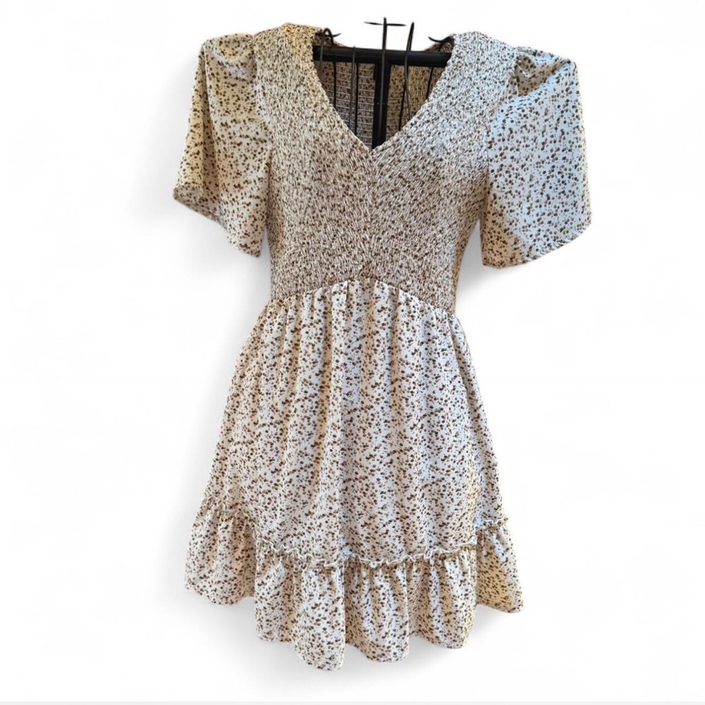 Cream Floral Dress